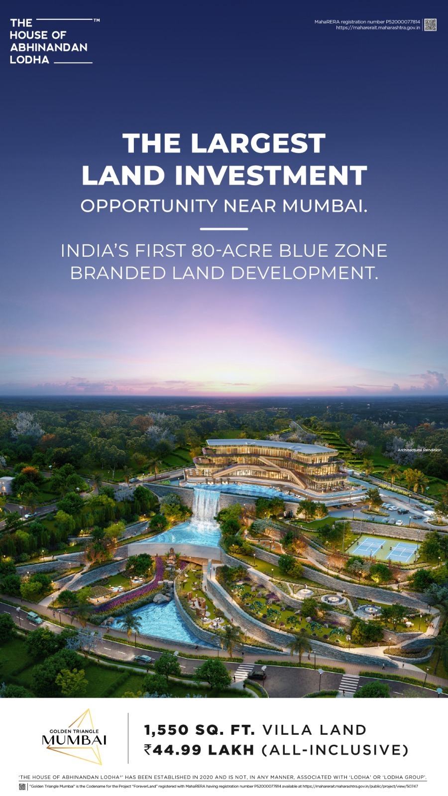 Discover 1550 Sq. Ft. Villa Land at Golden Triangle Mumbai for 44.99 Lakh! Update