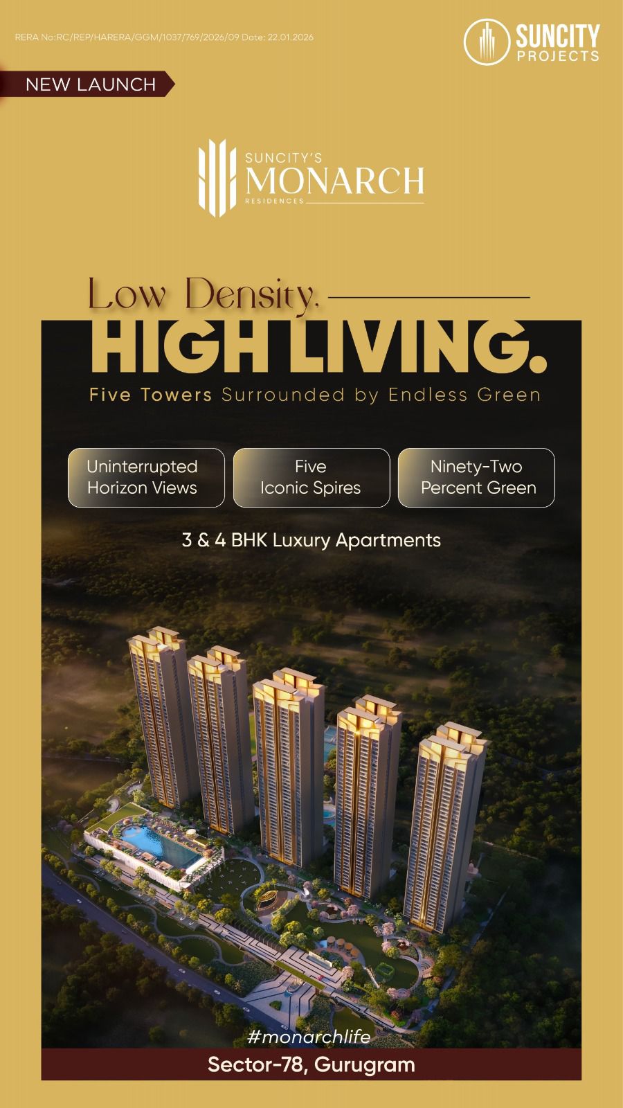 Discover Luxurious Living at Suncity's Monarch, Sector-78 Gurugram Update