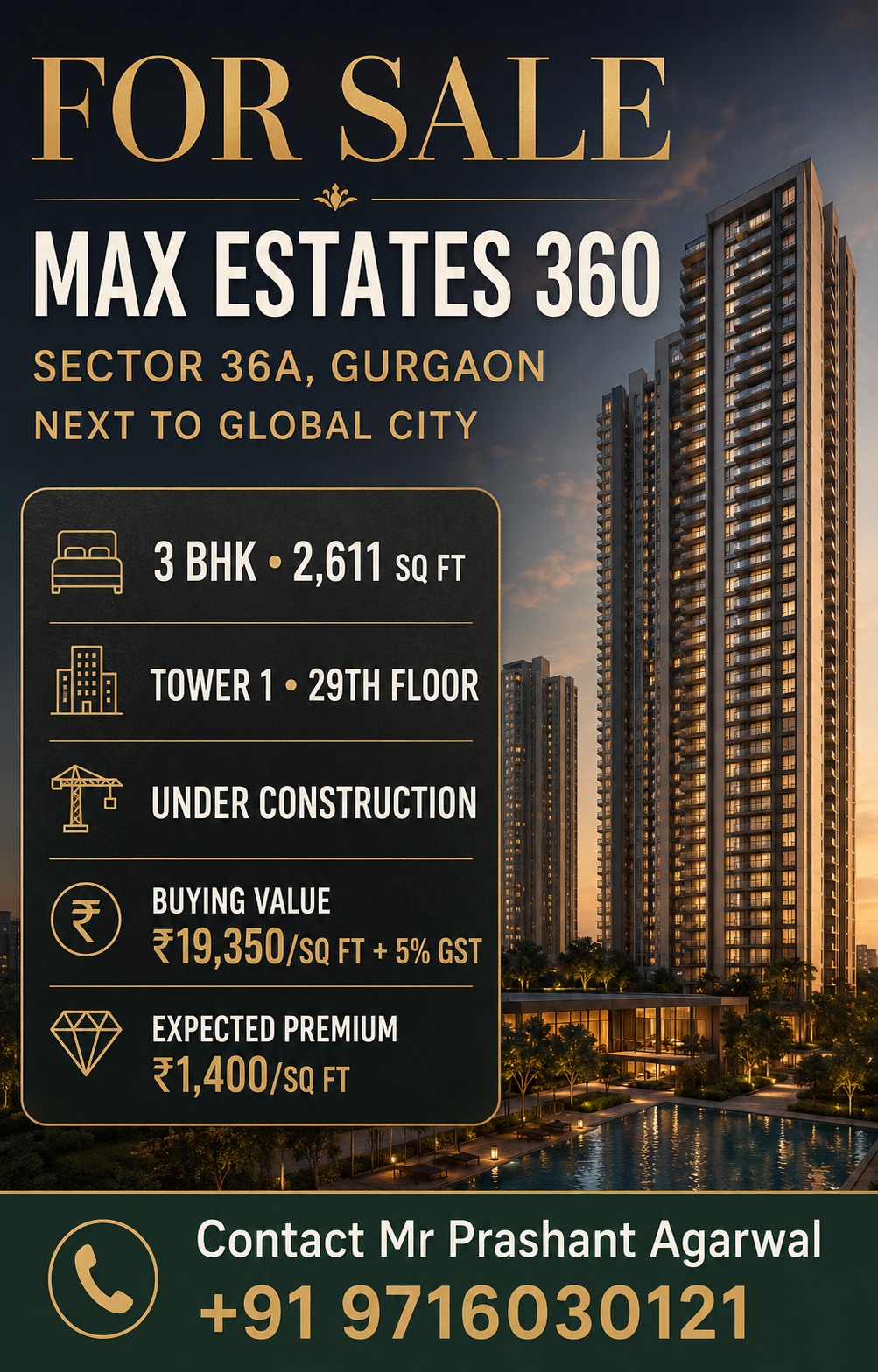 Exclusive 3 BHK for Sale at Max Estates 360 || Invest in Sector 36A, Gurgaon Today! || Limited Units Available in Tower 1 Update