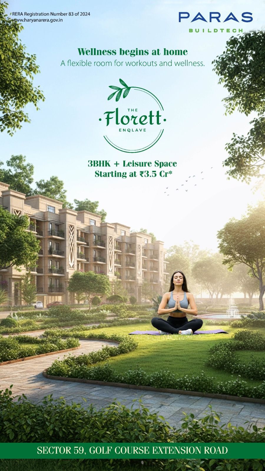 Wellness Living at The Florett Enclave, Sector 59 - 3BHK Starting ₹3.5 Cr Update