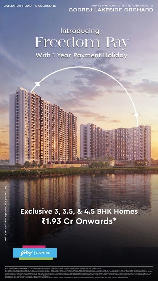 Explore Godrej Lakeside Orchard in Sarjapur Road, 3 to 4.5 BHK, Starting at ₹1.93 Cr! Update