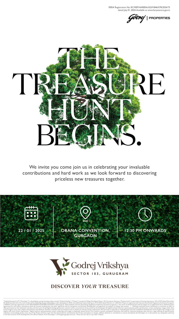 Join the Godrej Vrikshya Launch, 22 Jan 2025, Gurgaon! Update