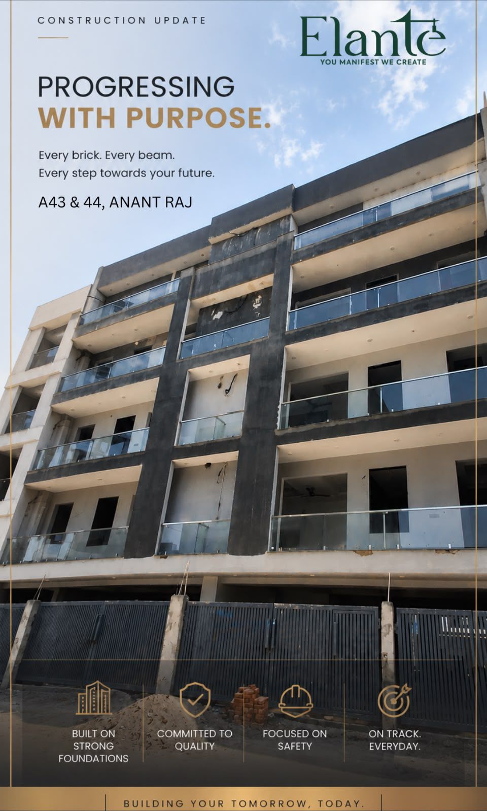 Construction Progressing at Elante || Check Out the Latest Update at Anant Raj || Elante Project: Moving Forward Update