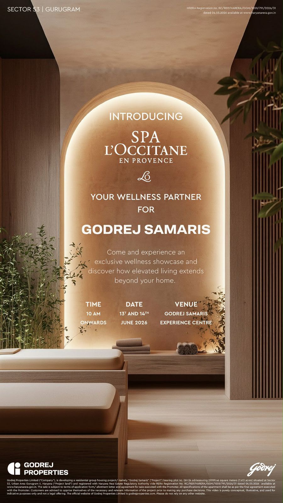 Join Us for a Wellness Showcase at Godrej Samaris || Discover Spa L'OCCITANE at Godrej Samaris || Experience Elevated Living at Godrej Samaris Update