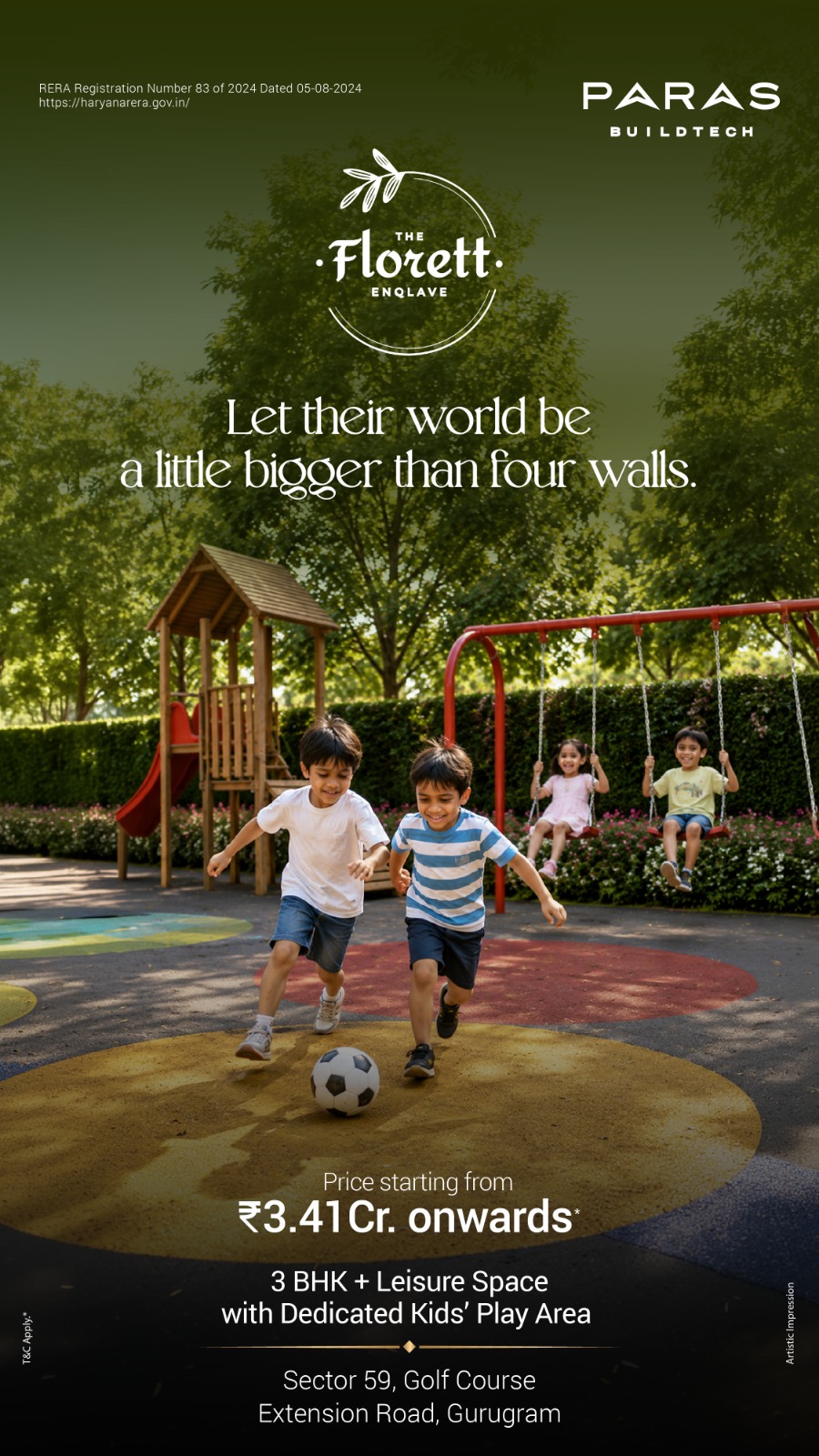 Discover The Florett Enclave in Sector 59 || 3 BHK Homes Starting @ ₹3.41 Cr || Premium Living with Kids' Play Area