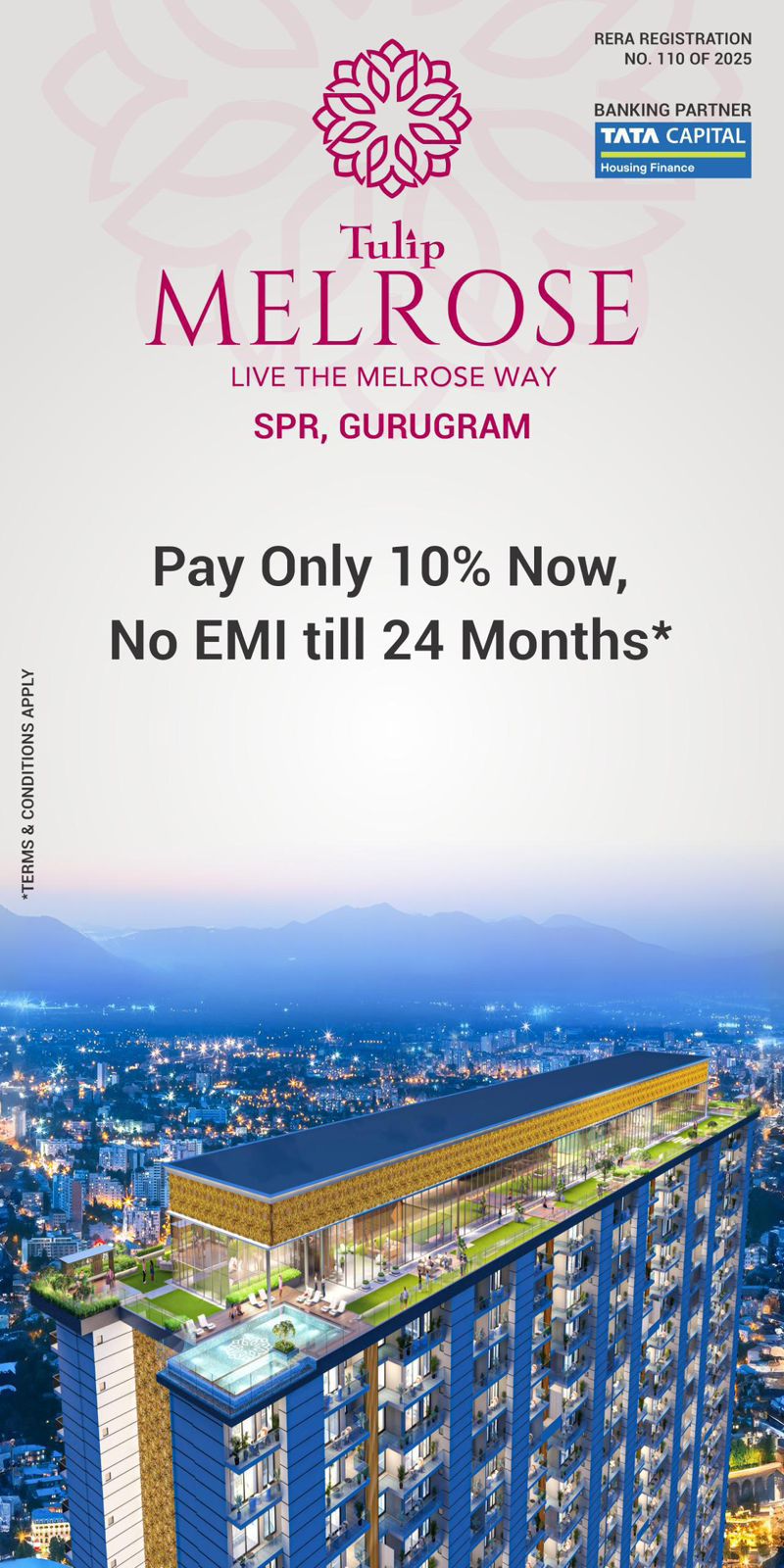 Flexible Payment Plan at Tulip Melrose, Gurugram || Pay 10% Now, No EMI for 24 Months || Secure Your Home Today at Tulip Melrose Update