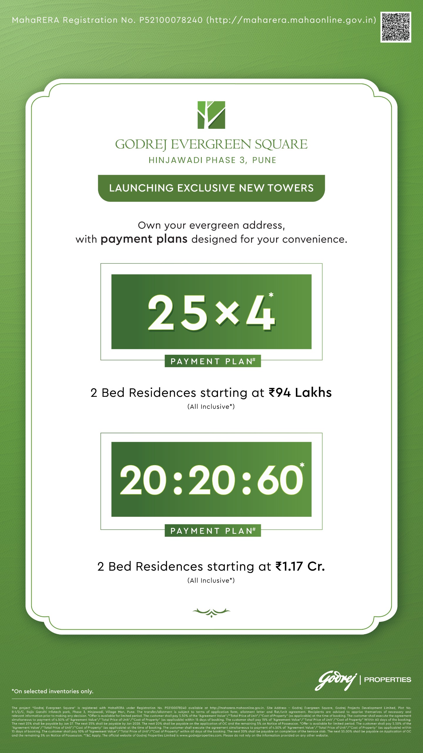 Launch of Godrej Evergreen Square: Own Your Home in Pune's Prime Location, Starting at ₹94 Lakhs Update