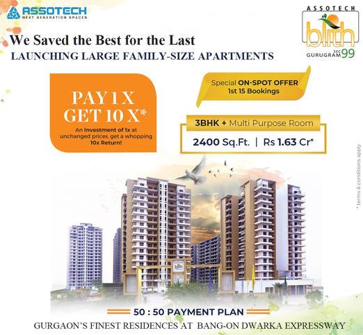 Presenting 50:50 payment plan at Assotech Blith in Gurgaon Update