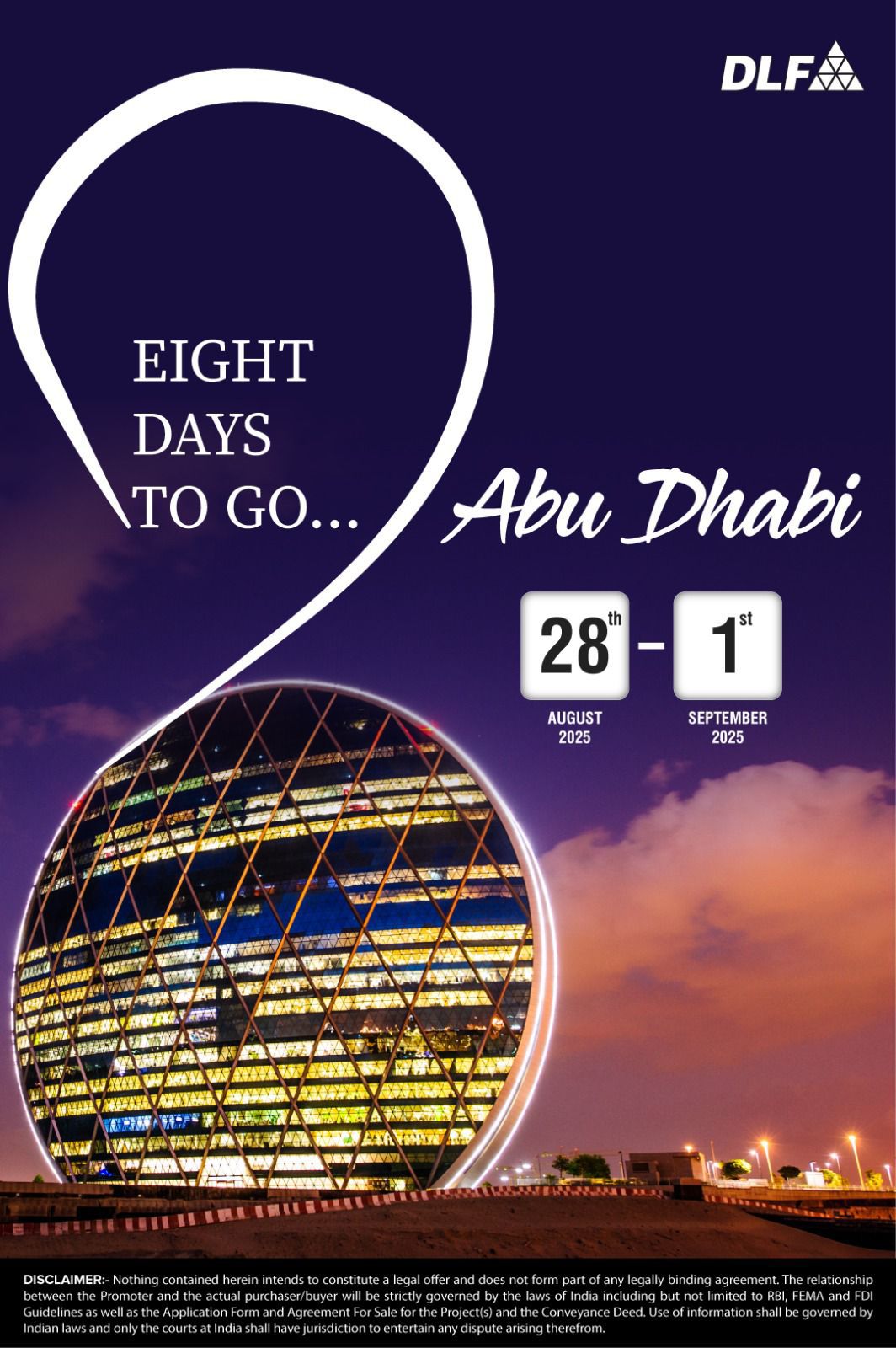Discover Luxury Living in Abu Dhabi with DLF, Launch Event 28th August-1st September. Update