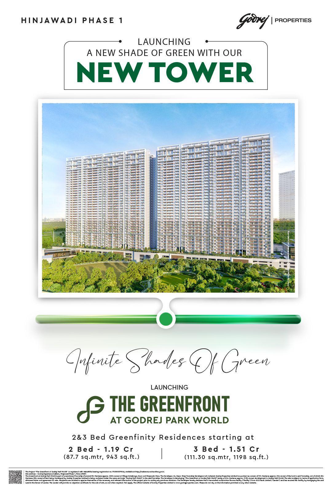 Explore The Greenfront at Godrej Park World, Hinjawadi Phase 1 - New Tower Launch! Update