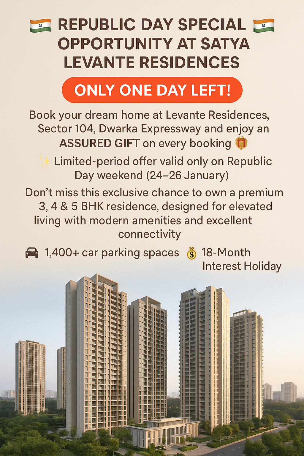 Republic Day Special: Own Your Dream Home at Satya Levante Residences, Sector 104 Update