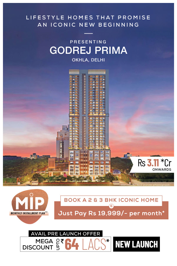 Book 2 and 3 BHK iconic home & just pay Rs 19999 per month at Godrej Prima, South Delhi Update