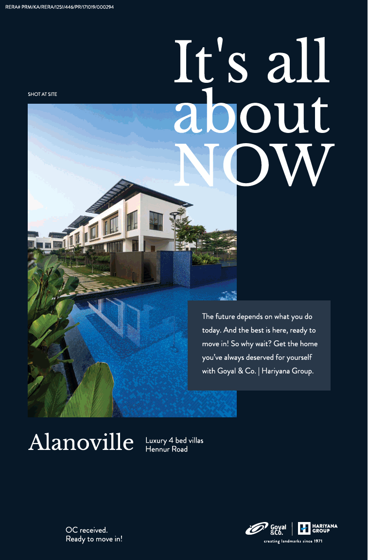 Luxury 4 BHK villa at Goyal Alanoville, Hennur Road in Bangalore Update