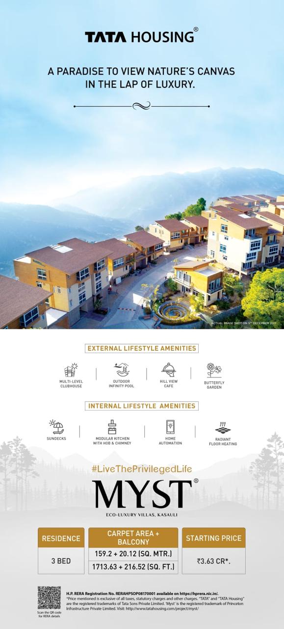 Embrace Serenity at Tata Housing's MYST Villas in Kasauli Update