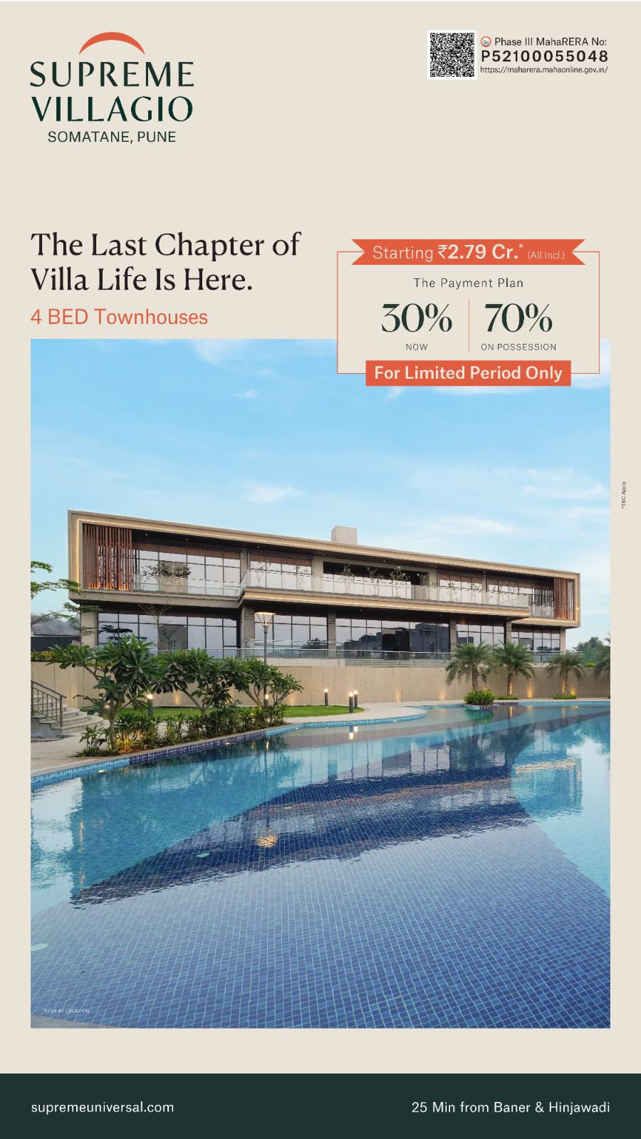 Discover Supreme Villagio in Somatane Pune, Starting at ₹2.79 Cr, Limited Offer Update