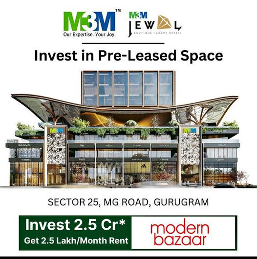 Invest in M3M Jewel: Prime Pre-Leased Commercial Spaces in Sector 25, MG Road, Gurugram Update