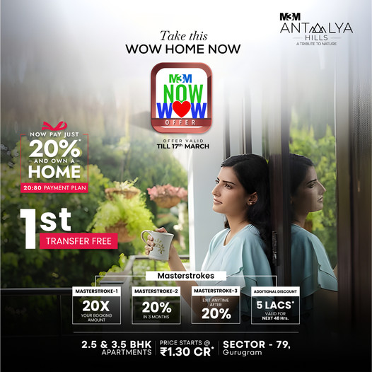 Seize Your Dream Home with M3M Antalya Hills: Special Now or Never Offer in Sector 79, Gurgaon Update