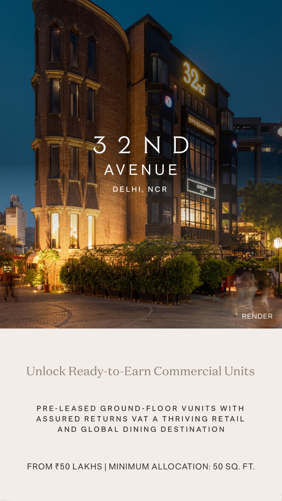 Unlock Ready-to-Earn Commercial Units at 32nd Avenue, Delhi NCR from ₹50 Lakhs Update