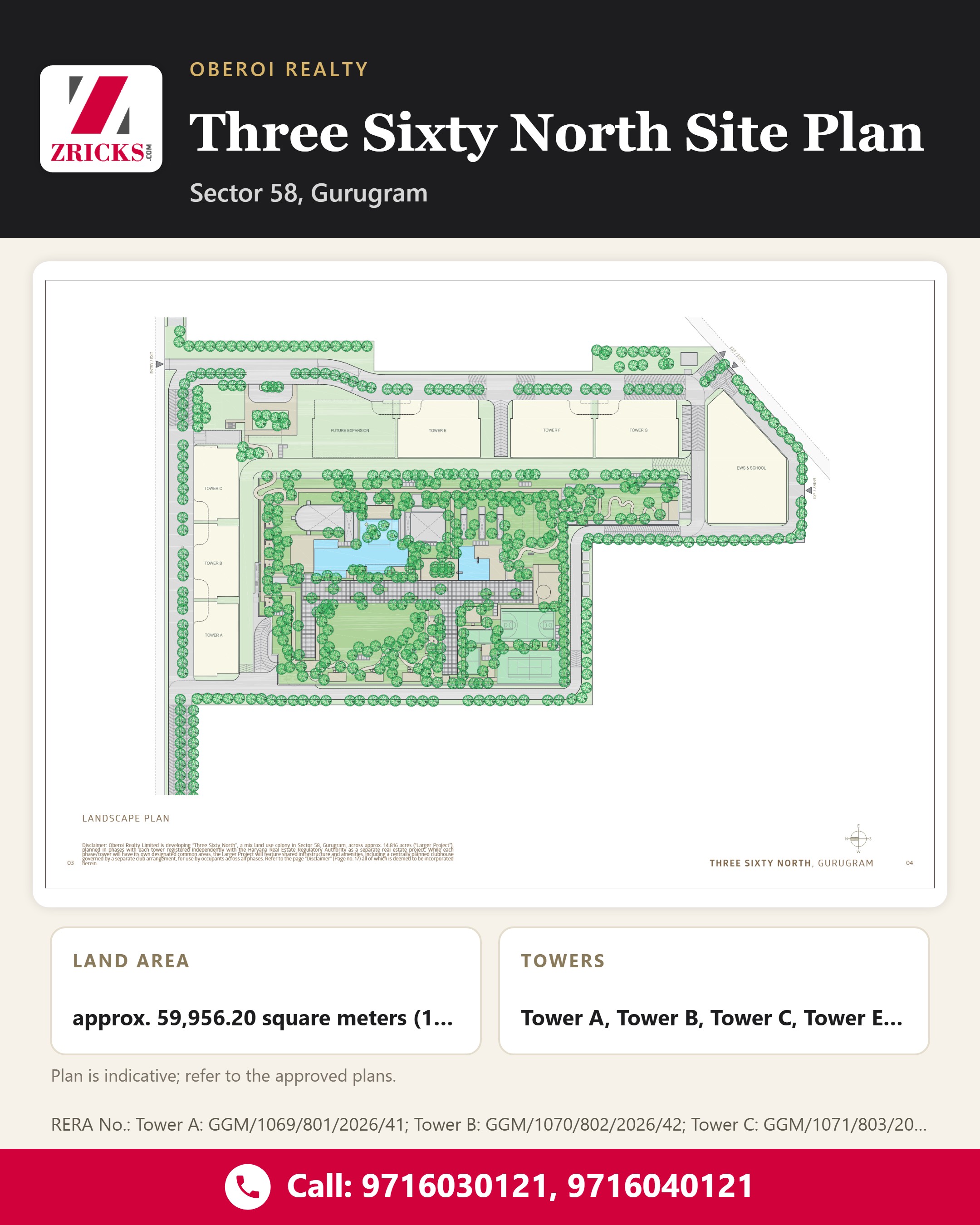 Oberoi Realty Three Sixty North Site Plan: A Landscaped 14.816-Acre Setting Update