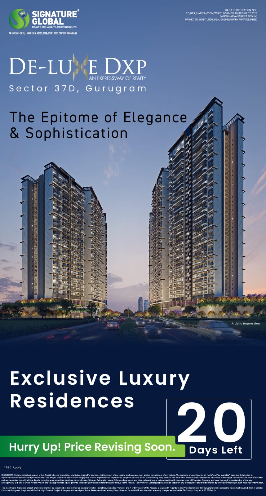 Discover Signature Global De-Luxe DXP in Sector 37D Gurugram, Limited Time Offer! Update