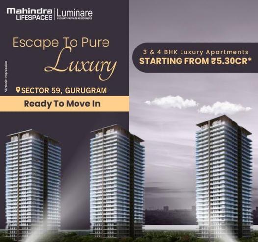 Discover a world of unparalleled luxury and elegance at Mahindra Luminare, Gurgaon Update