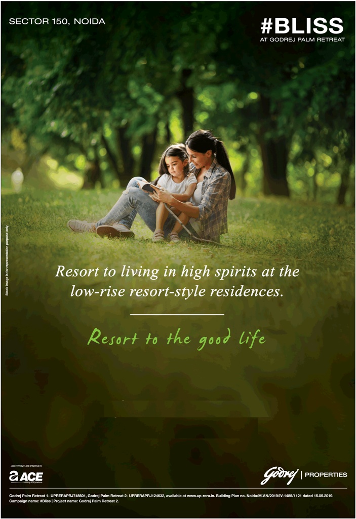 Resort to living in high spirits at the low-rise resort-style residences at Godrej Palm Retreat, Noida Update