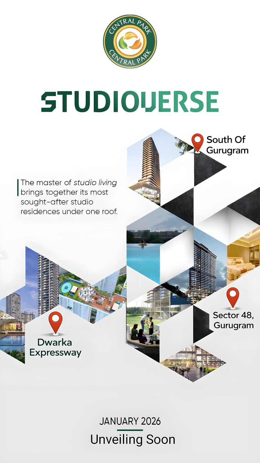 Discover StudioVerse by Central Park, Launching January 2026, South of Gurugram Update