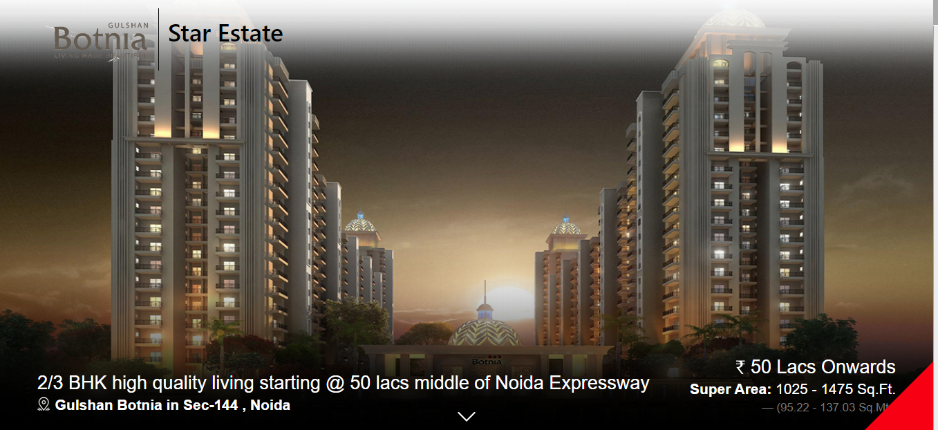 Gulshan Botnia 2 & 3 BHK high quality living starting Rs 50 Lacs middle of Noida Expressway, Noida Update