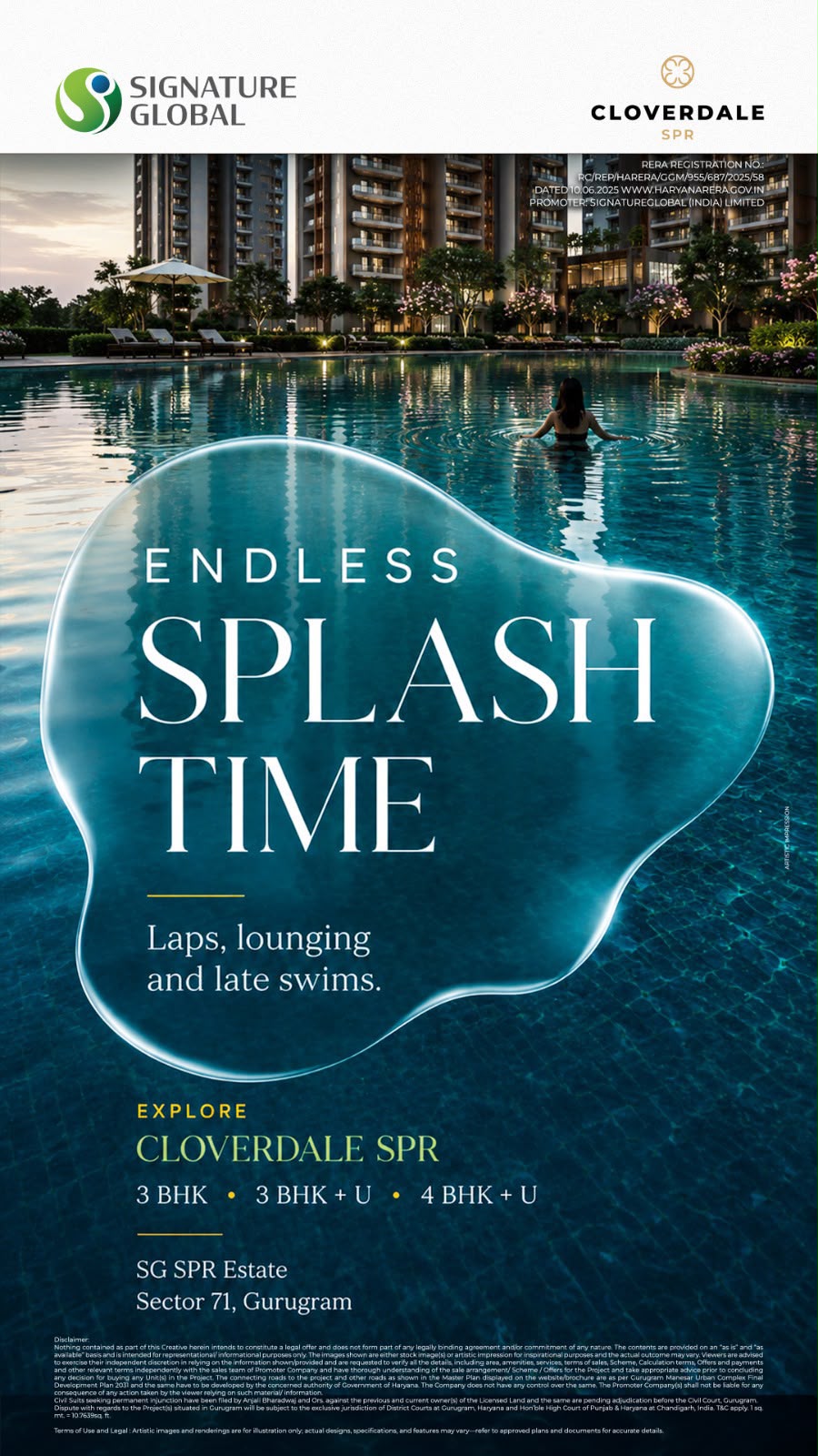 Discover Endless Splash Time at Cloverdale SPR || Explore Luxurious Living at Signature Global's Cloverdale SPR || Dive into Comfort at Cloverdale SPR Update