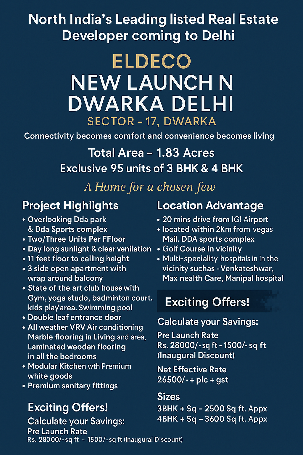 Eldeco's New Launch in Dwarka - Limited Units Available! Update