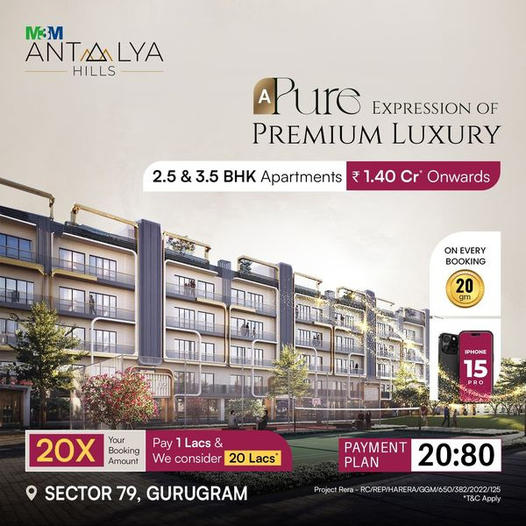 M3M India Elevates Luxury with Antalya Hills in Sector 79, Gurugram Update
