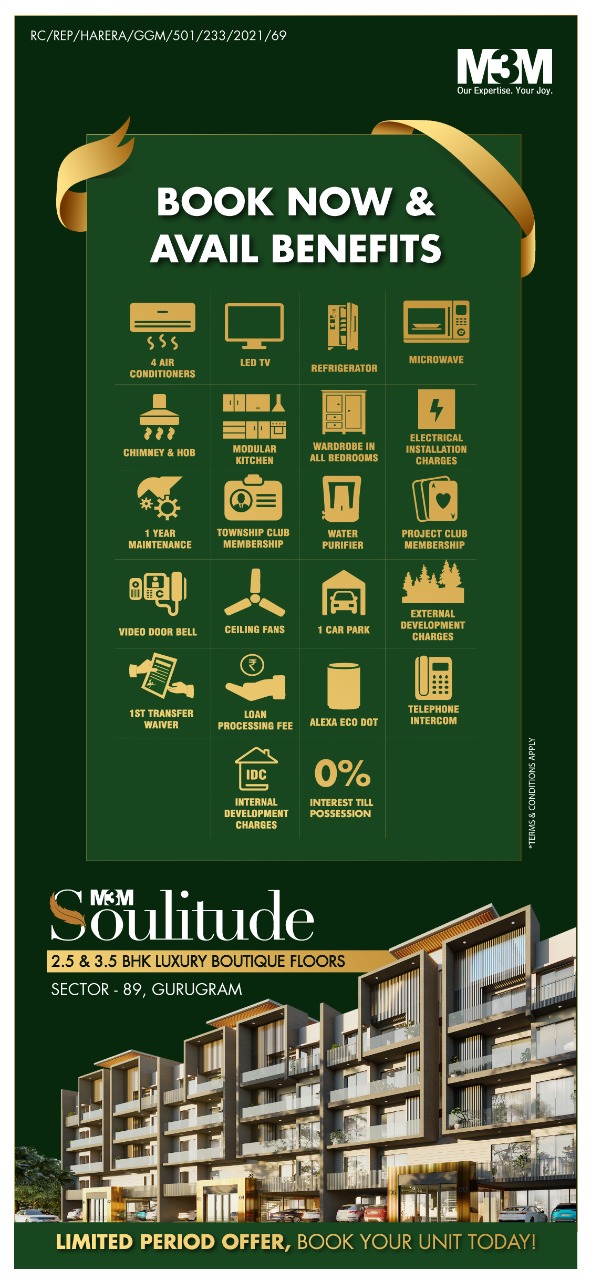 Book now & avail benefits at M3M Soulitude in Sector 89, Gurgaon Update