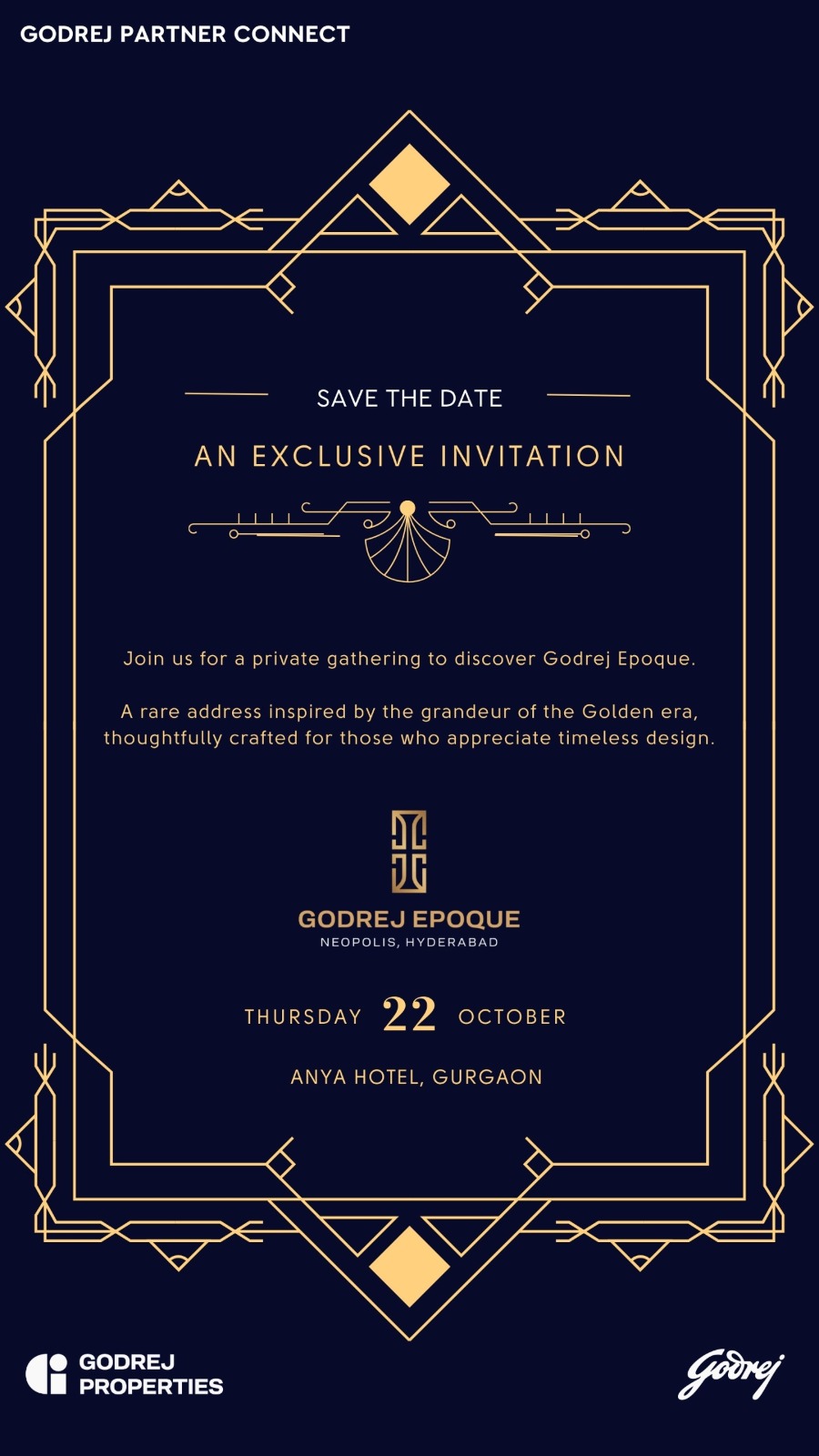 Exclusive Invitation: Discover Godrej Epoque || Join Us at Godrej Partner Connect || Save the Date: Godrej Epoque Event