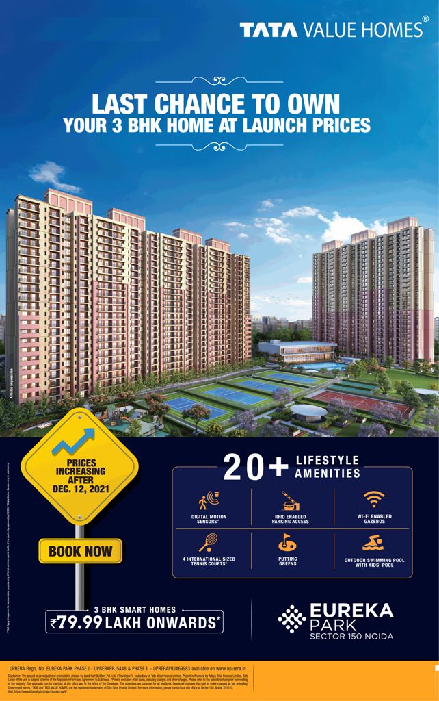 Last chance to own your 3 BHK home at launch prices at Tata Eureka Park, Noida Update