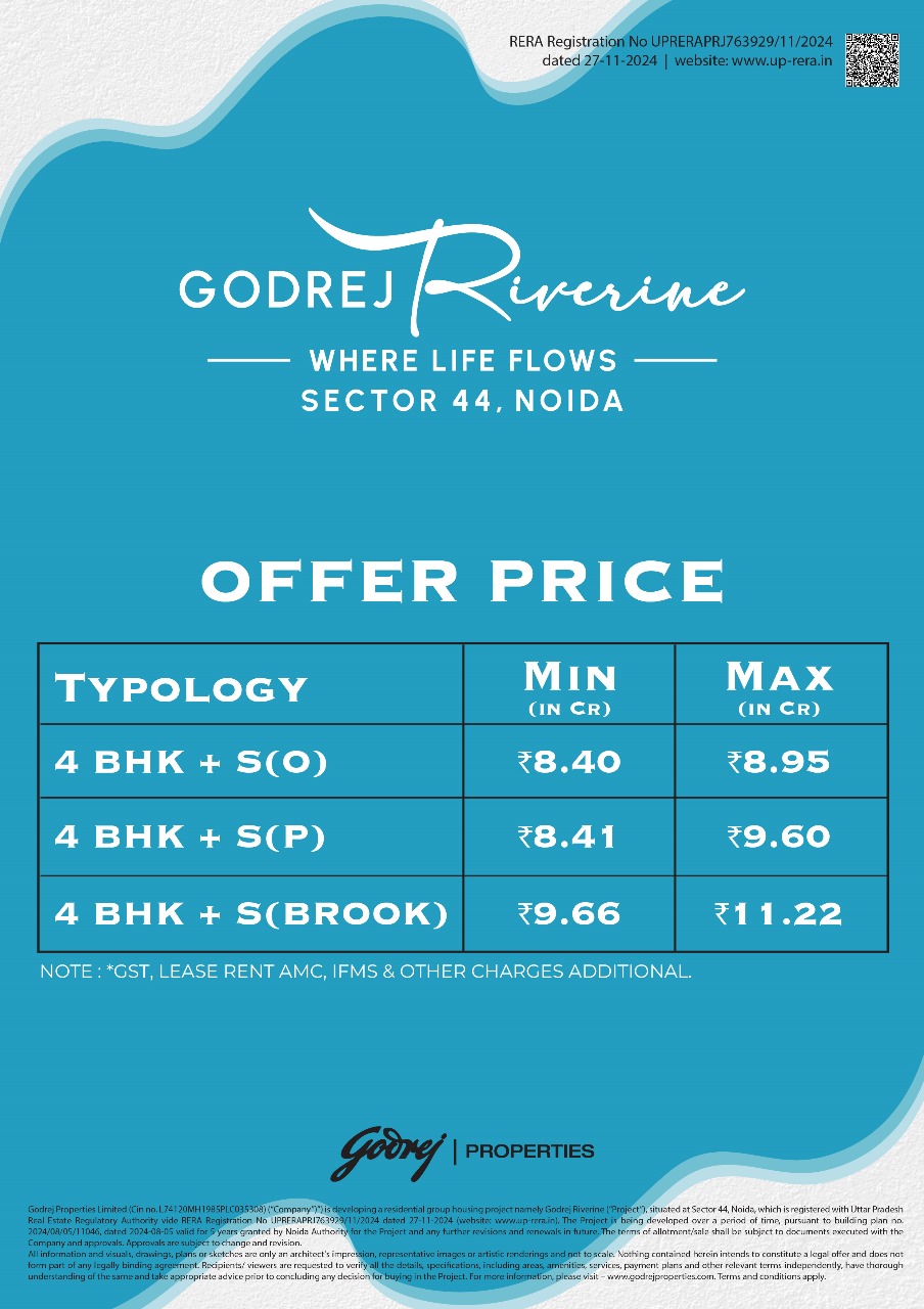Discover Luxury Living at Godrej Riverine, Sector 44, Noida - Starting ₹8.40 Cr Update