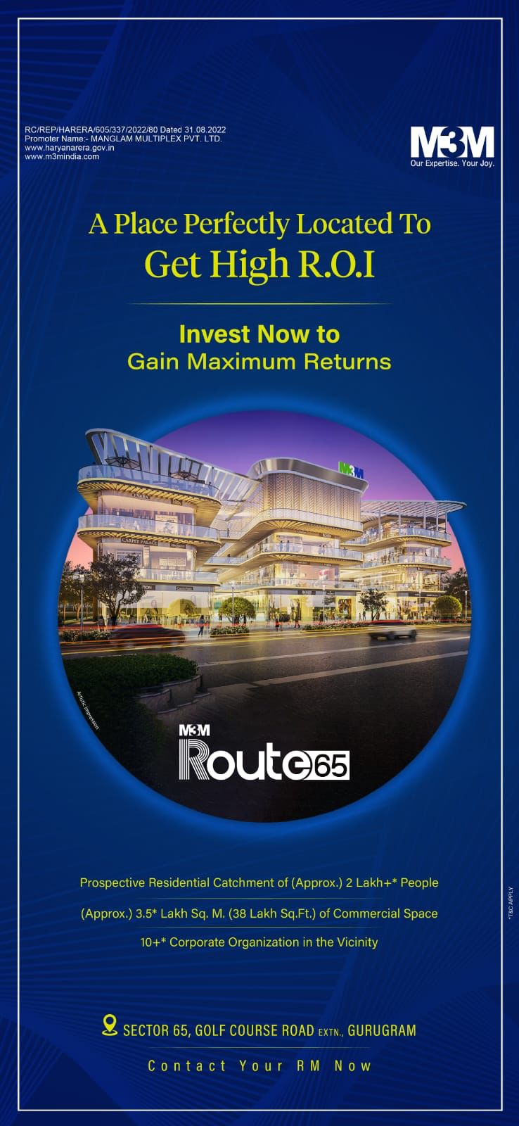Maximizing Returns with M3M Route65: A New Commercial Epicenter in Gurugram Update