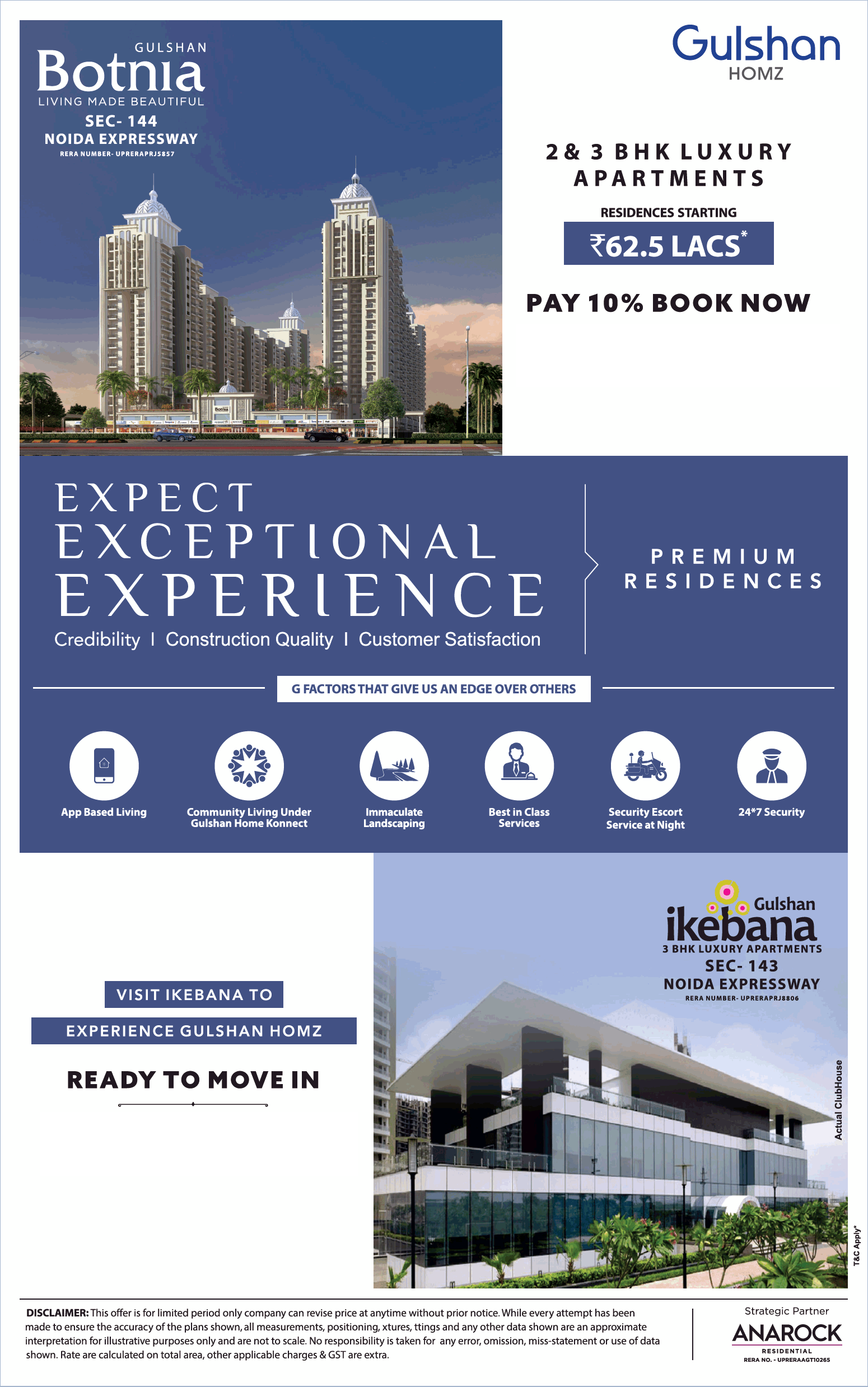 Book 2 & 3 BHK luxury apartments starting Rs 62.5 Lac at Gulshan Botnia, Noida Update