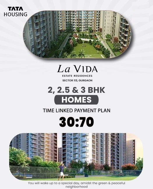 Book 2, 2.5 & 3 BHK homes time linked payment plan 30:70 at Tata La Vida, Gurgaon Update