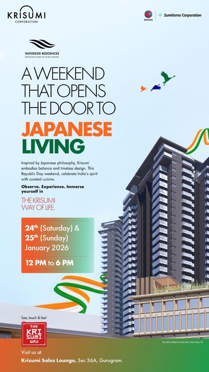 Discover Japanese Living with Krisumi Waterside Residences, Gurugram, Jan 24-25 Update