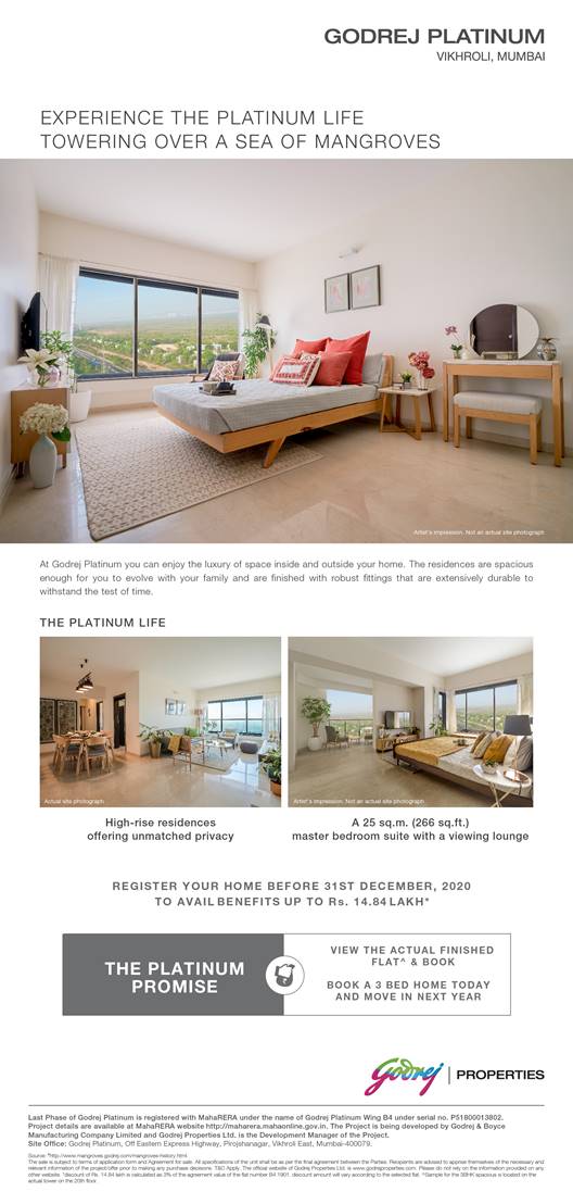 Avail benefits before 31st December upto Rs 14.84 Lakh* at Godrej Platinum in Mumbai Update