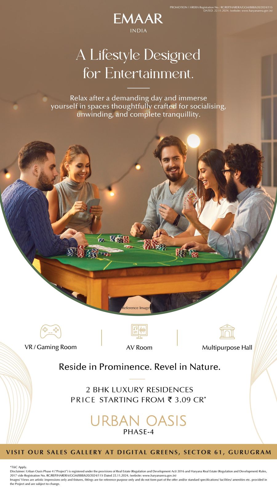 Discover Urban Oasis by Emaar in Sector 61 Gurugram, Luxury 2 BHK from ₹3.09 Cr Update