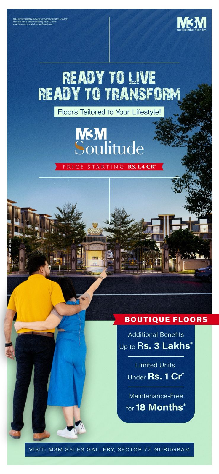M3M Soulitude, Sector 77, Gurugram: Ready to Live, Starting at Rs. 1.4 CR Update