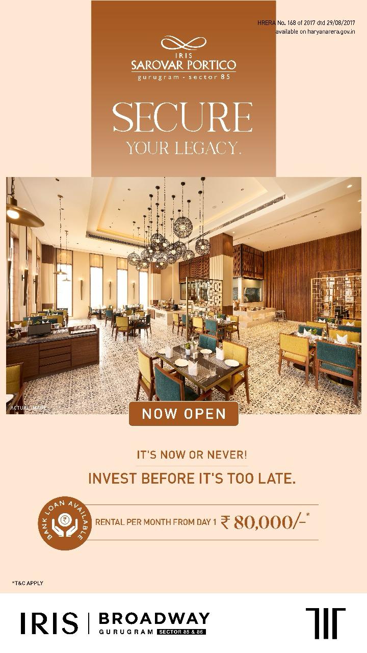 Secure Your Legacy at Iris Sarovar Portico, Sector 85 Gurugram, Rental Starts at ₹80,000 Update