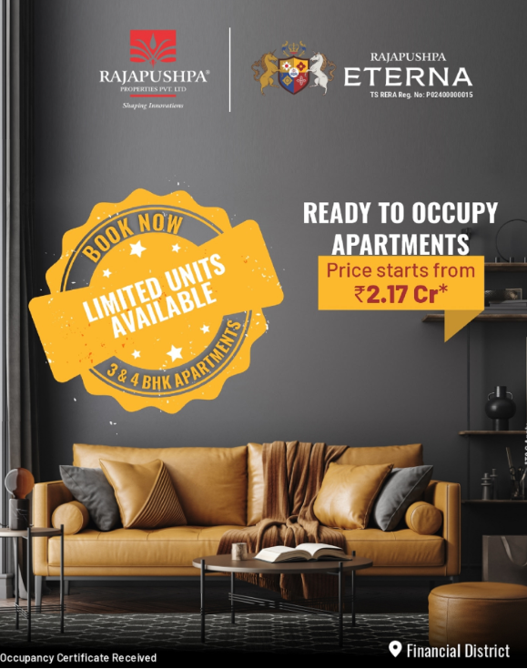 Limited units available at Rajapushpa Eterna, Hyderabad Update