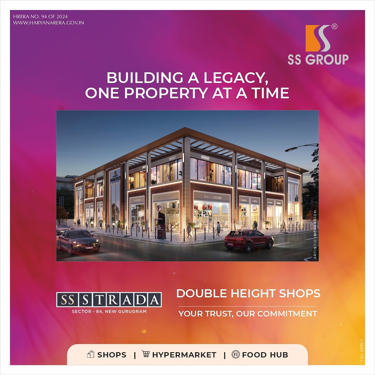 SS Strada: Building a Legacy of Double Height Shops in Sector 84, New Gurugram Update
