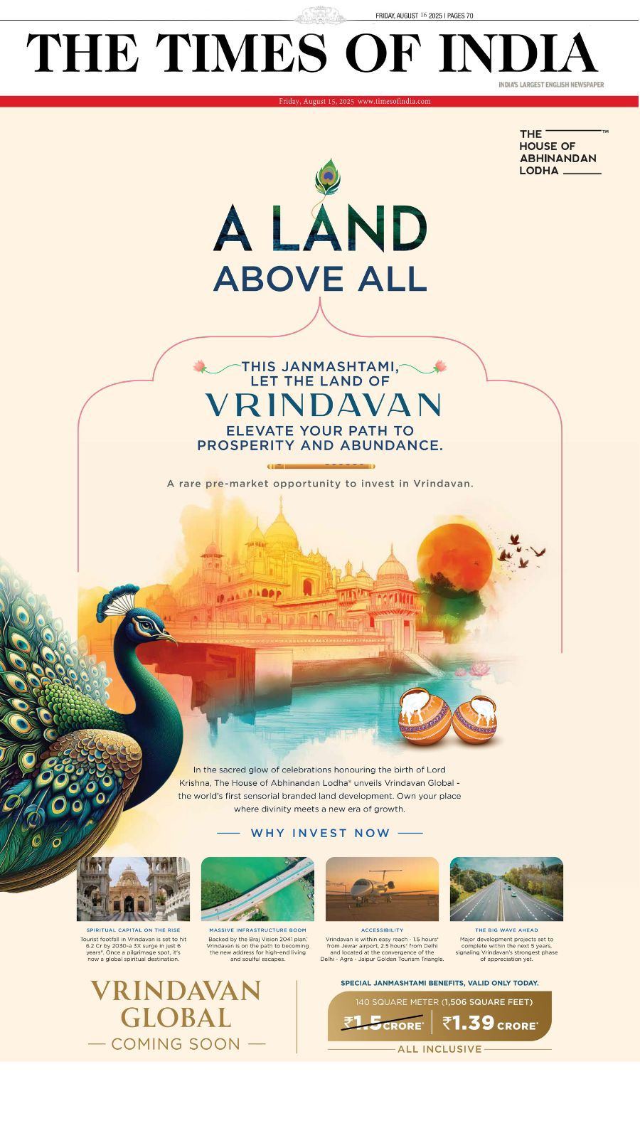 Discover Vrindavan Global by The House of Abhinandan Lodha, Vrindavan - From ₹1.39 Crore Update
