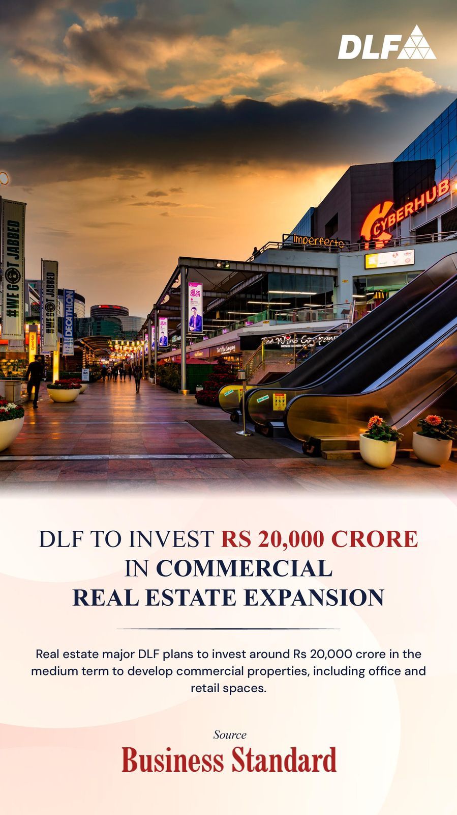DLF Invests Rs 20,000 Crore in Commercial Expansion, Gurgaon, DLF Cyberhub Update