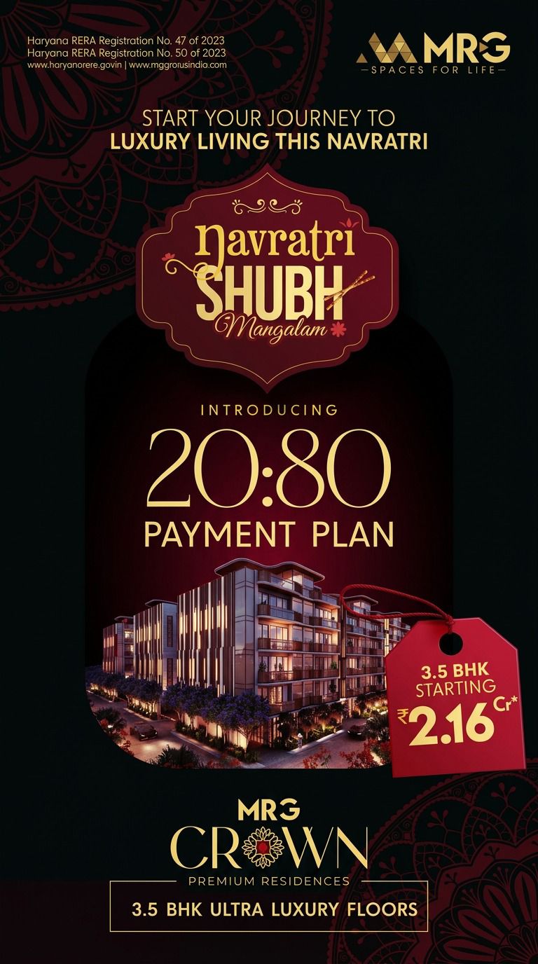 Explore MRG Crown’s New 20:80 Payment Plan || Introducing Navratri Special at MRG Crown || Book Your Dream Home at MRG Crown Update