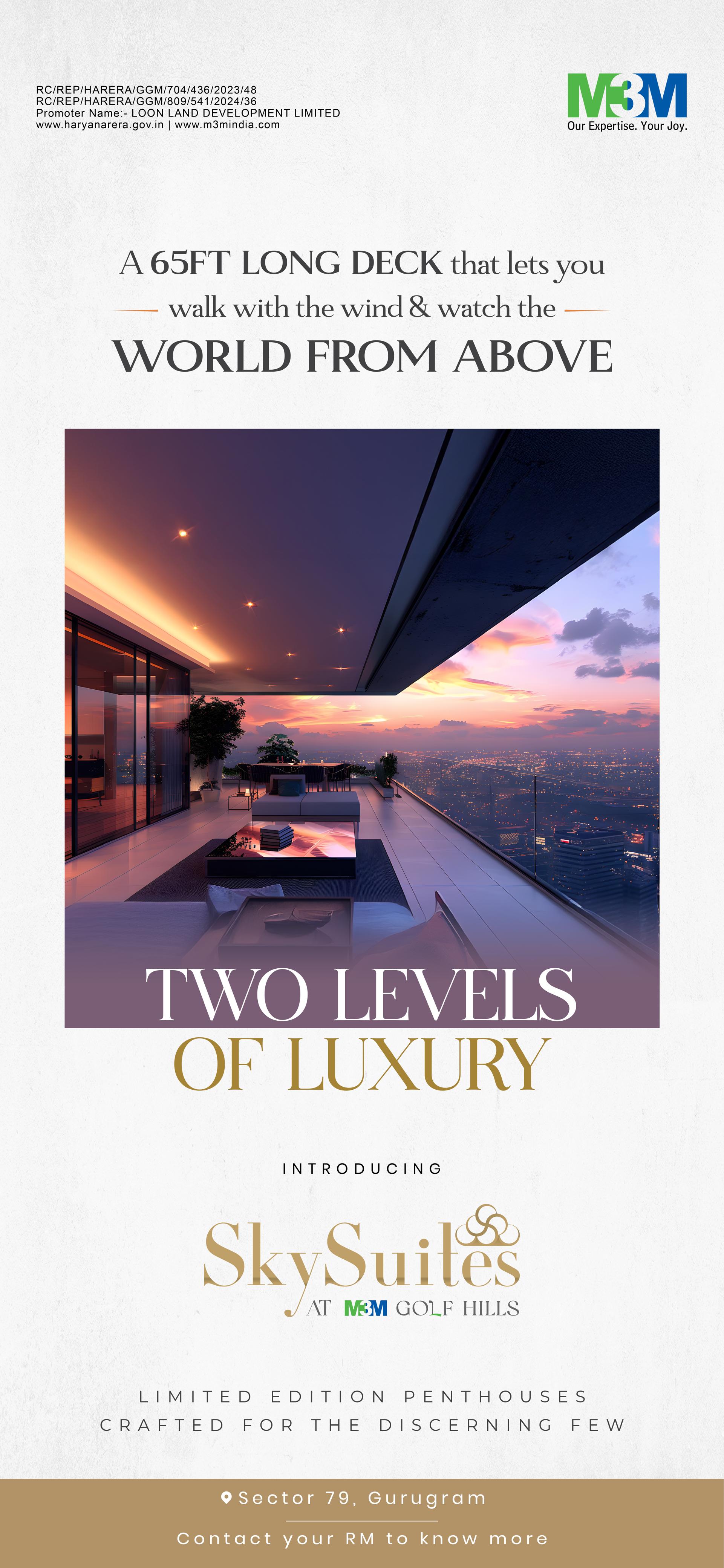 Experience Two Levels of Luxury at SkySuites, Sector 79, Gurugram by M3M Update