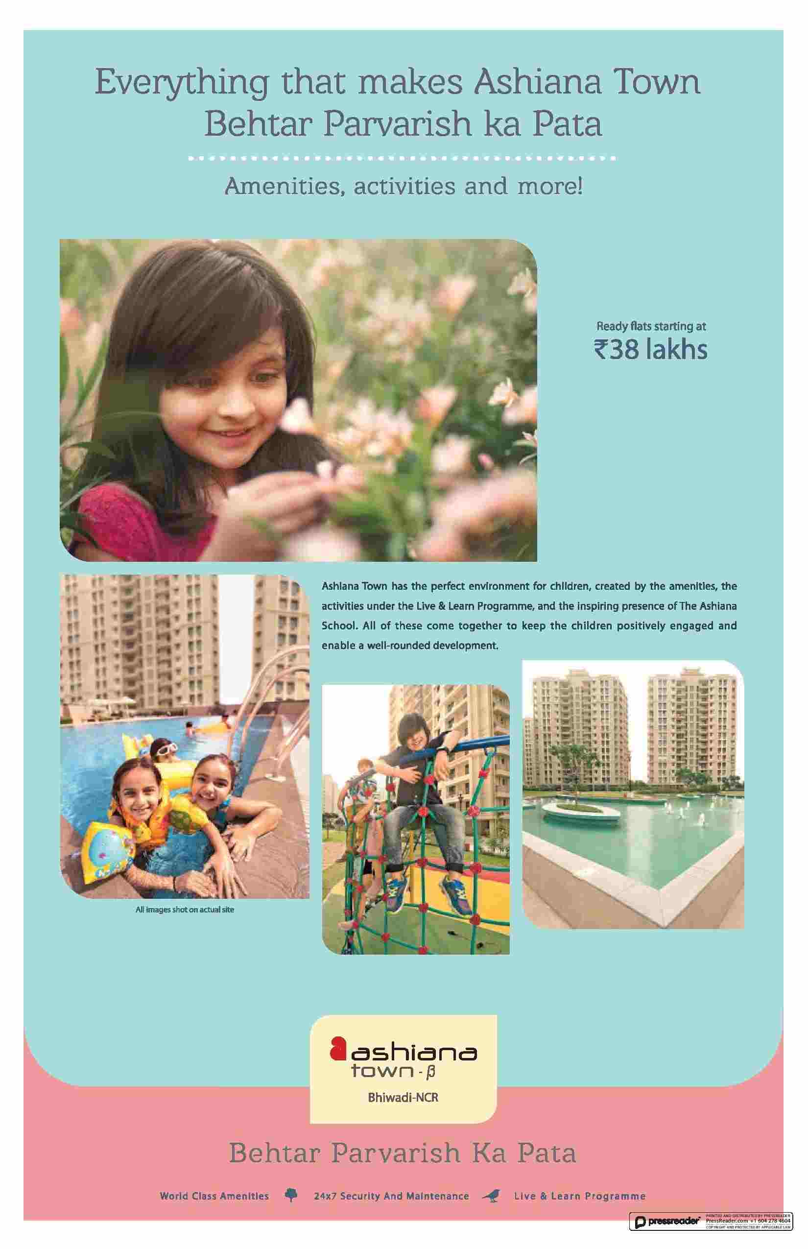 Reside in a place with the perfect environment for your children at Ashiana Town B in Bhiwadi Update